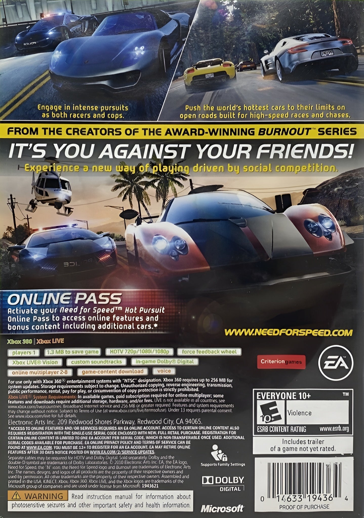 Need For Speed: Hot Pursuit Xbox 360 - Video Game - Used - CaveGamers - Image 2