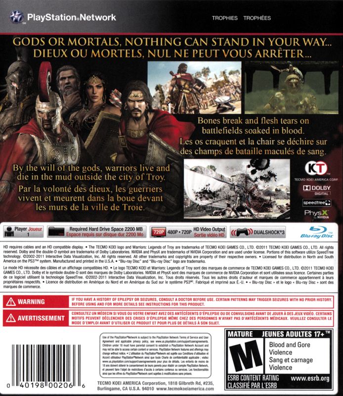 Warriors: Legends of Troy PS3 - Video Game - Used - CaveGamers - Image 2
