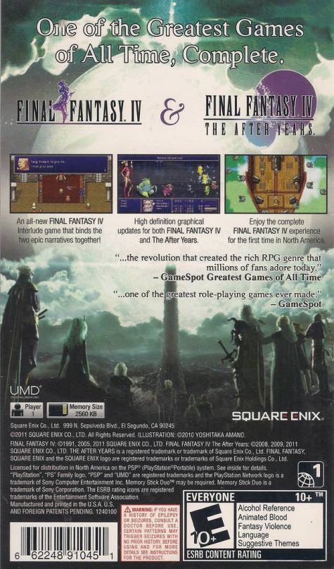 Final Fantasy IV PSP - Video Game - Used - CaveGamers - Image 2
