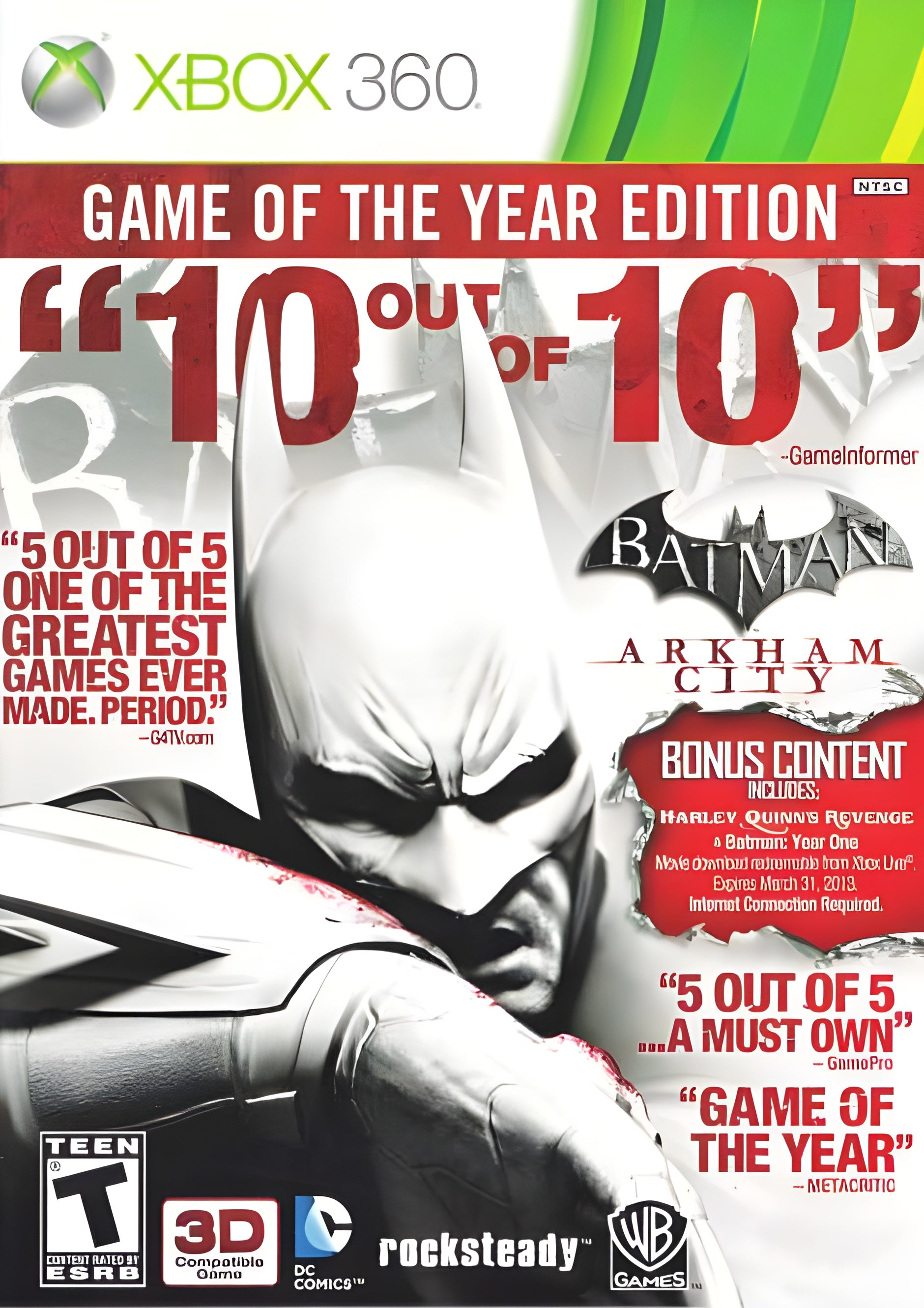 Batman: Arkham City [Game of the Year] [2 Discs] Xbox 360 - Video Game - Used - CaveGamers