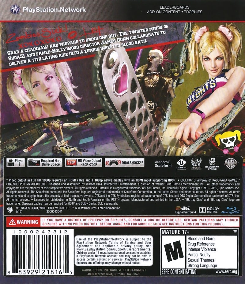 Lollipop Chainsaw PS3 - Video Game - Used - CaveGamers - Image 2