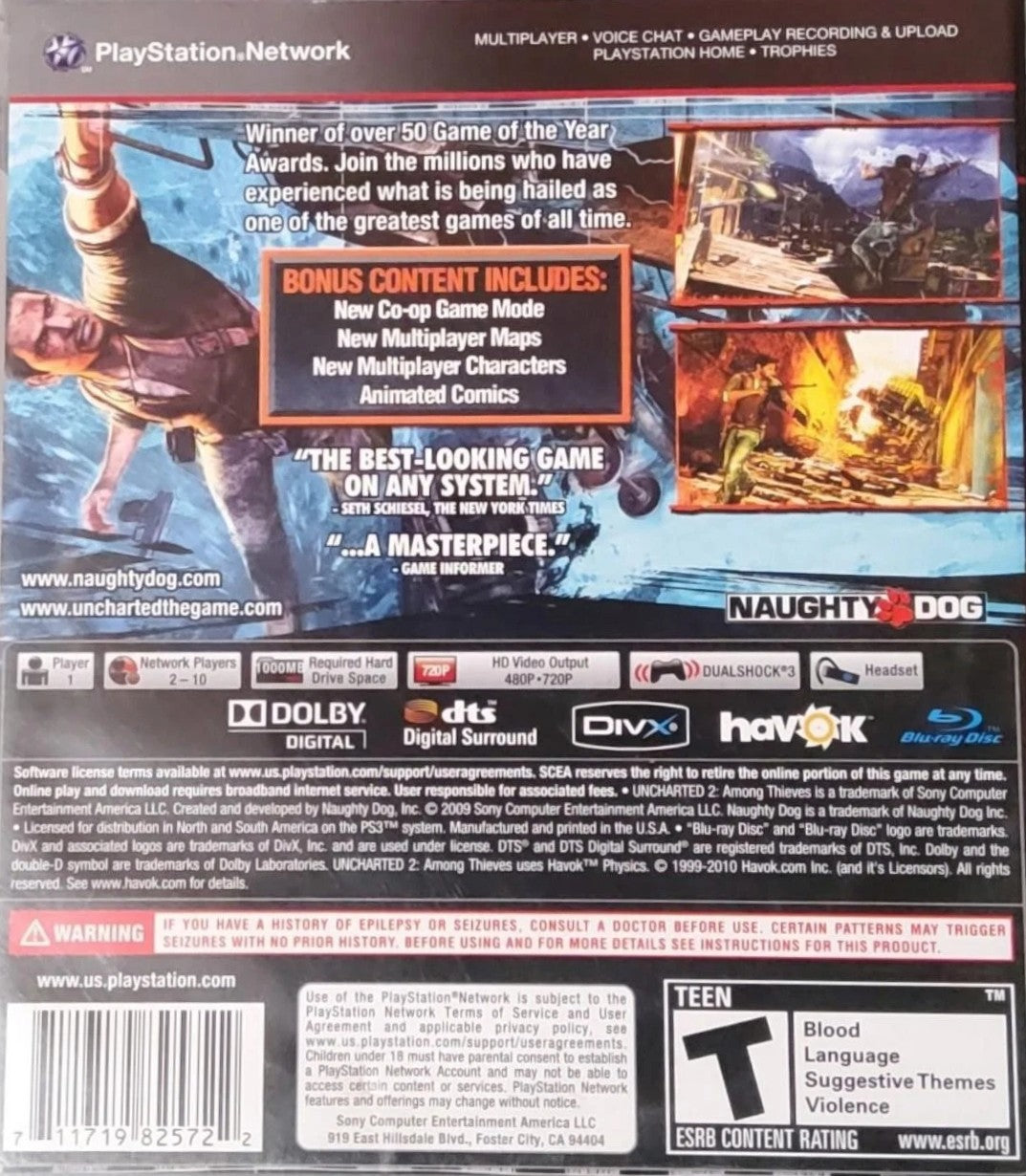 Uncharted 2: Among Thieves [Game of the Year] PS3 - Video Game - Used - CaveGamers - Image 2