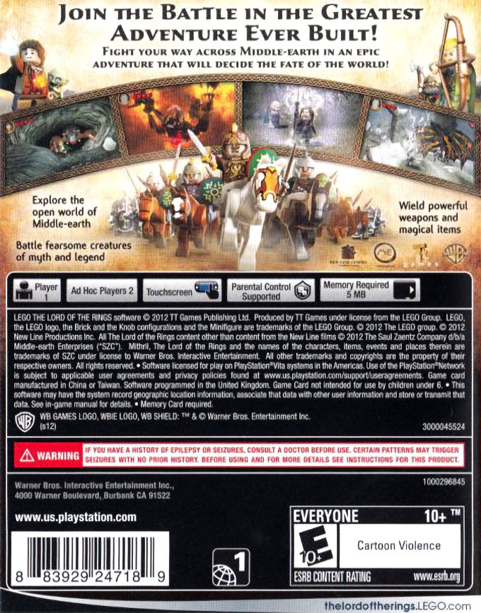 LEGO Lord of the Rings PSV - Video Game - Used - CaveGamers - Image 2
