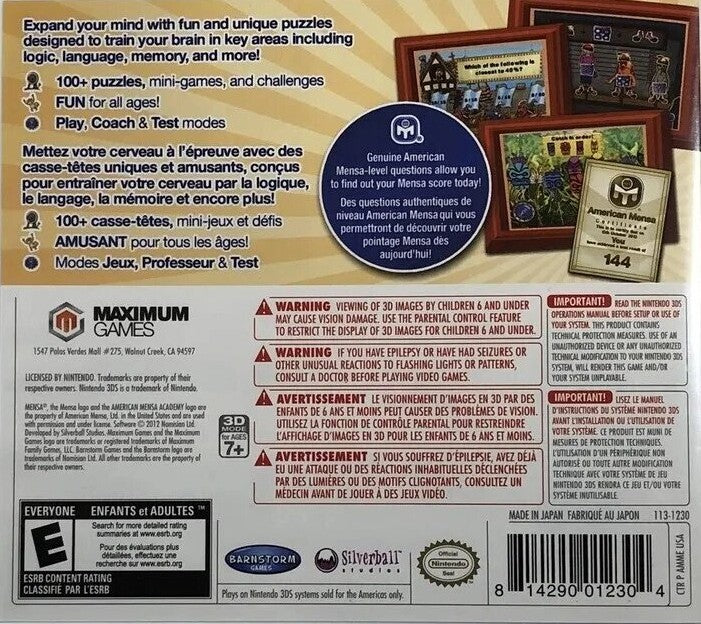 American Mensa Academy 3DS - Video Game - Used - CaveGamers - Image 2