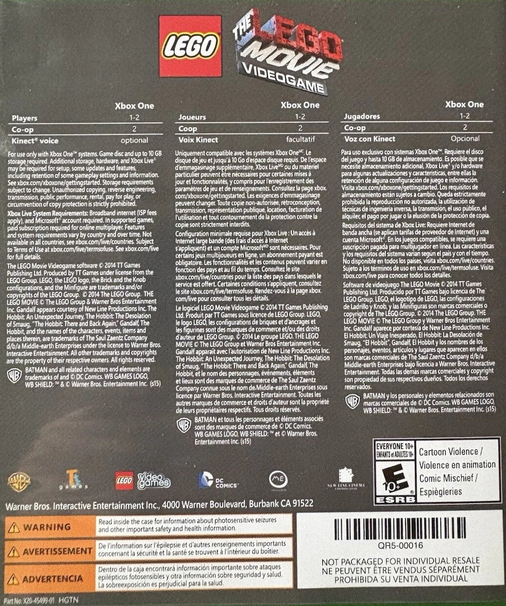 LEGO Movie Videogame Xbox One - Video Game - Used - CaveGamers - Image 2