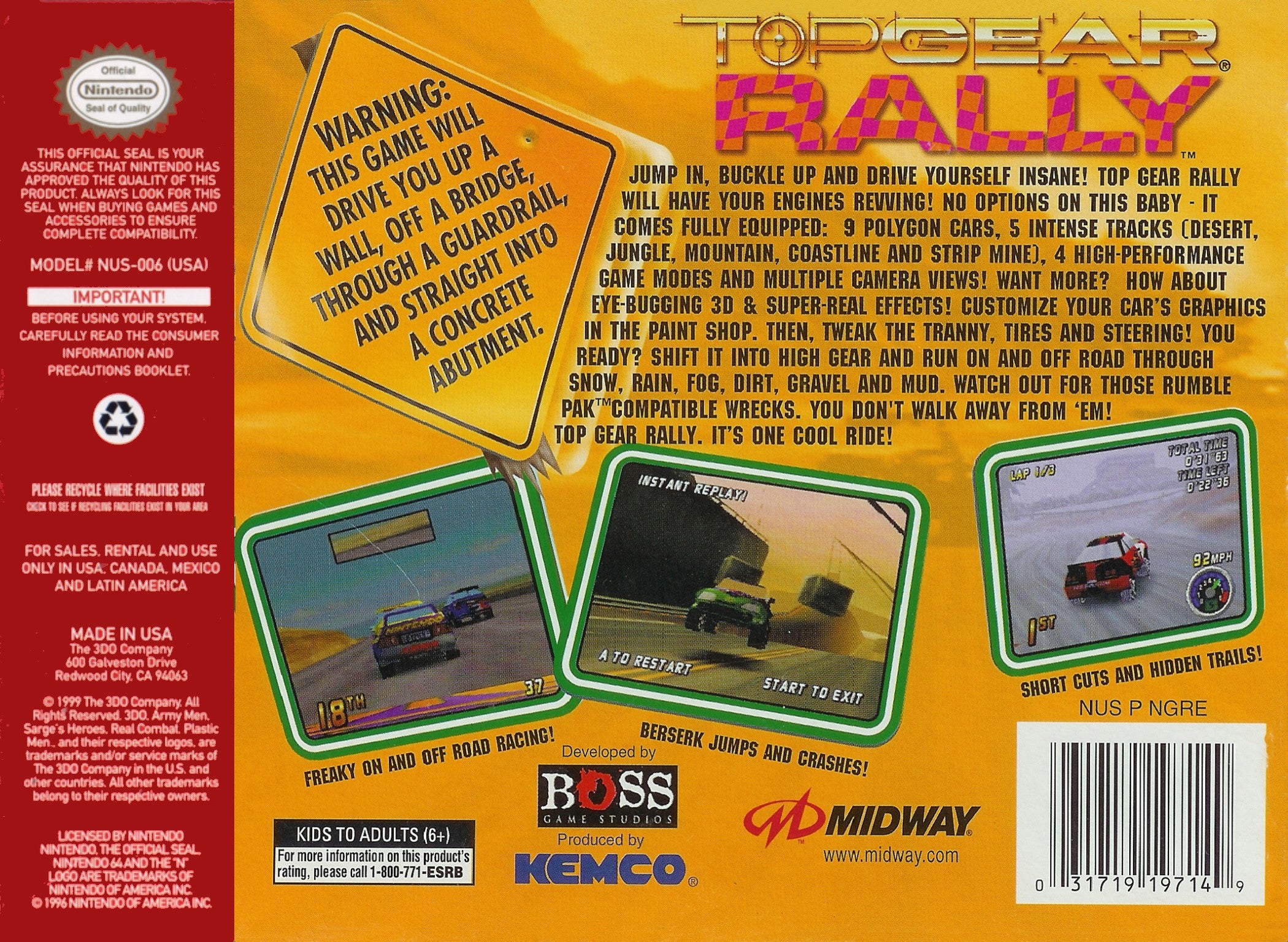 Top Gear Rally N64 - Video Game - Used - CaveGamers - Image 2