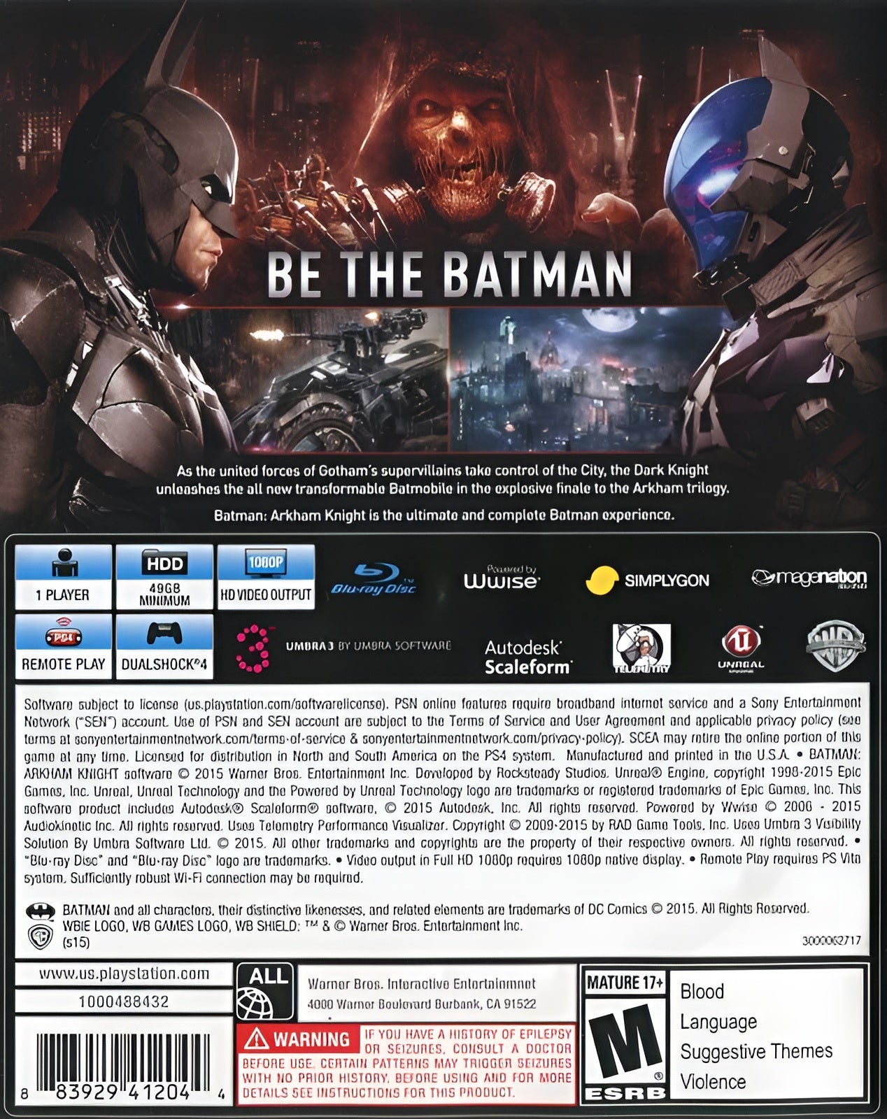 Batman: Arkham Knight PS4 - Video Game - Used - CaveGamers - Image 2