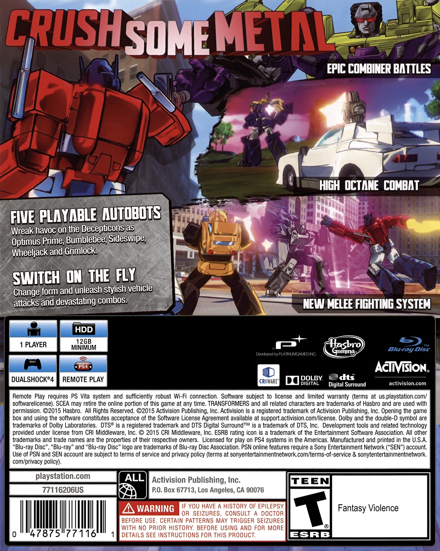 Transformers: Devastation PS4 - Video Game - Used - CaveGamers - Image 2