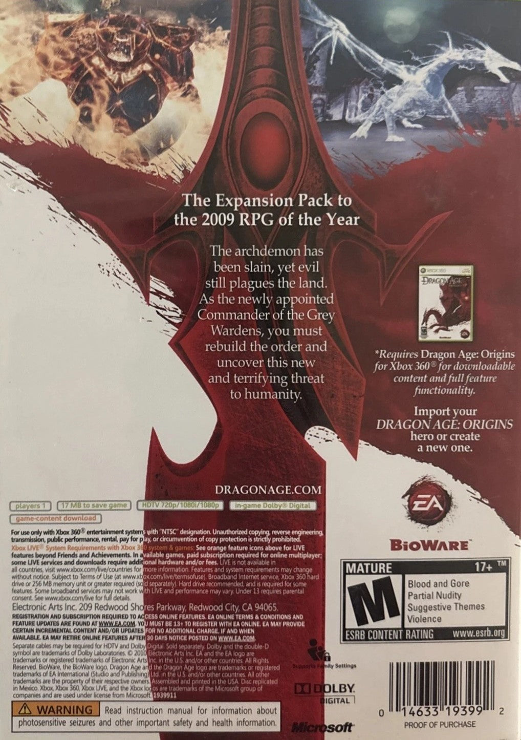 Dragon Age: Origins Awakening Xbox 360 - Video Game - Used - CaveGamers - Image 2