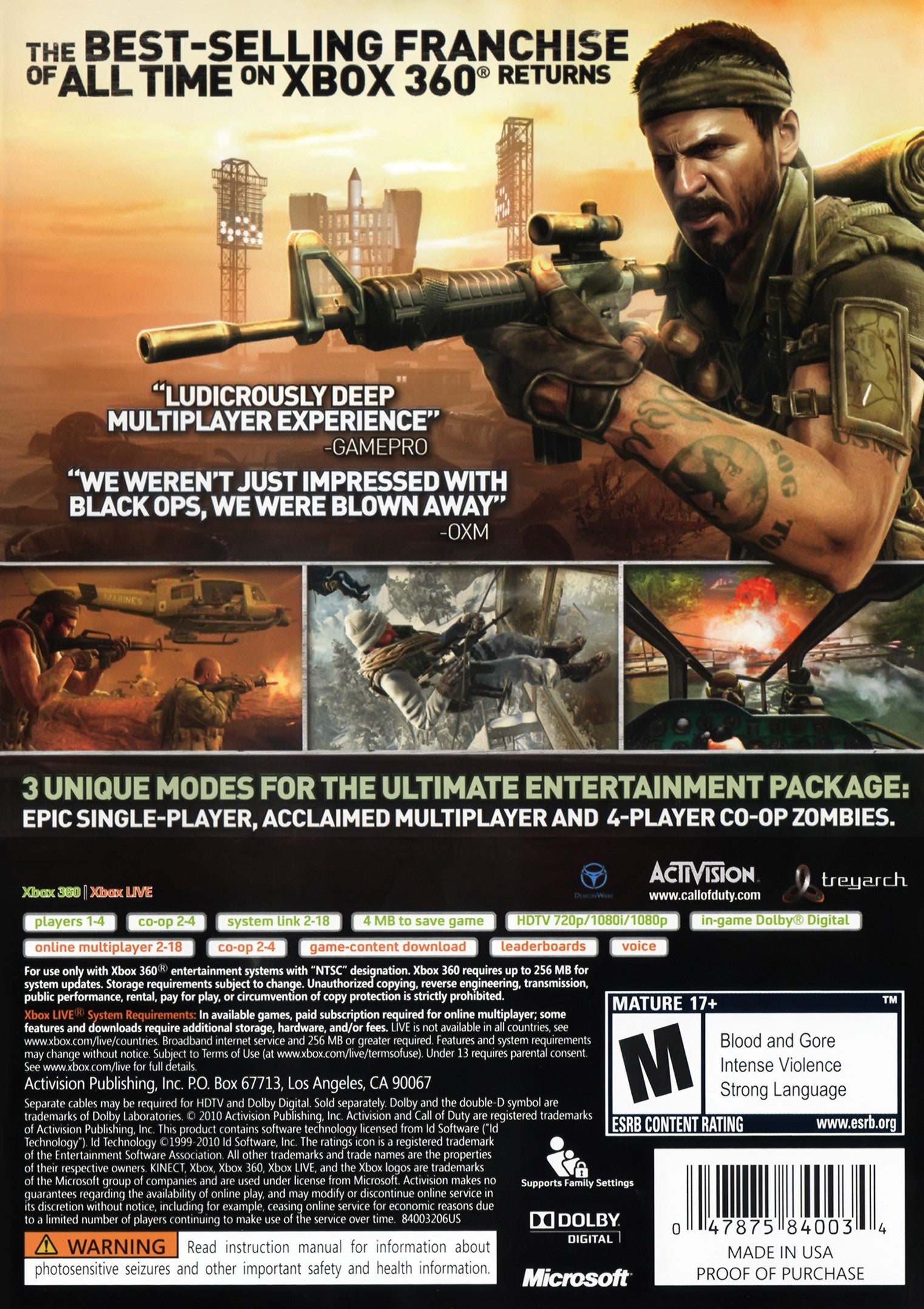Call of Duty: Black Ops Xbox 360 - Video Game - Used - CaveGamers - Image 2