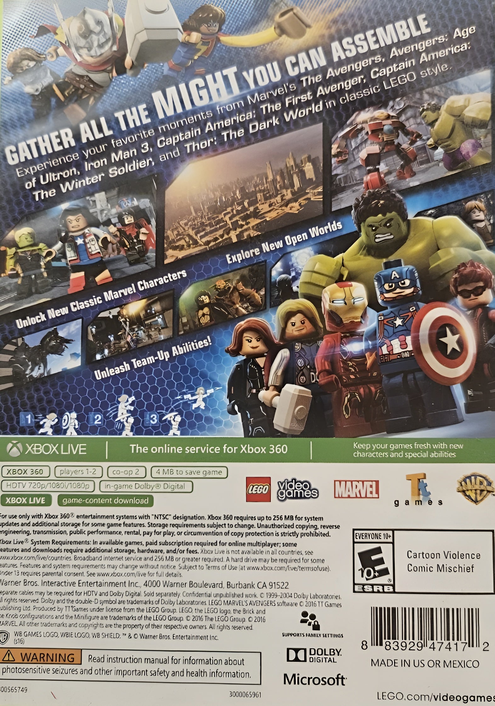 LEGO Marvel's Avengers Xbox 360 - Video Game - Used - CaveGamers - Image 2