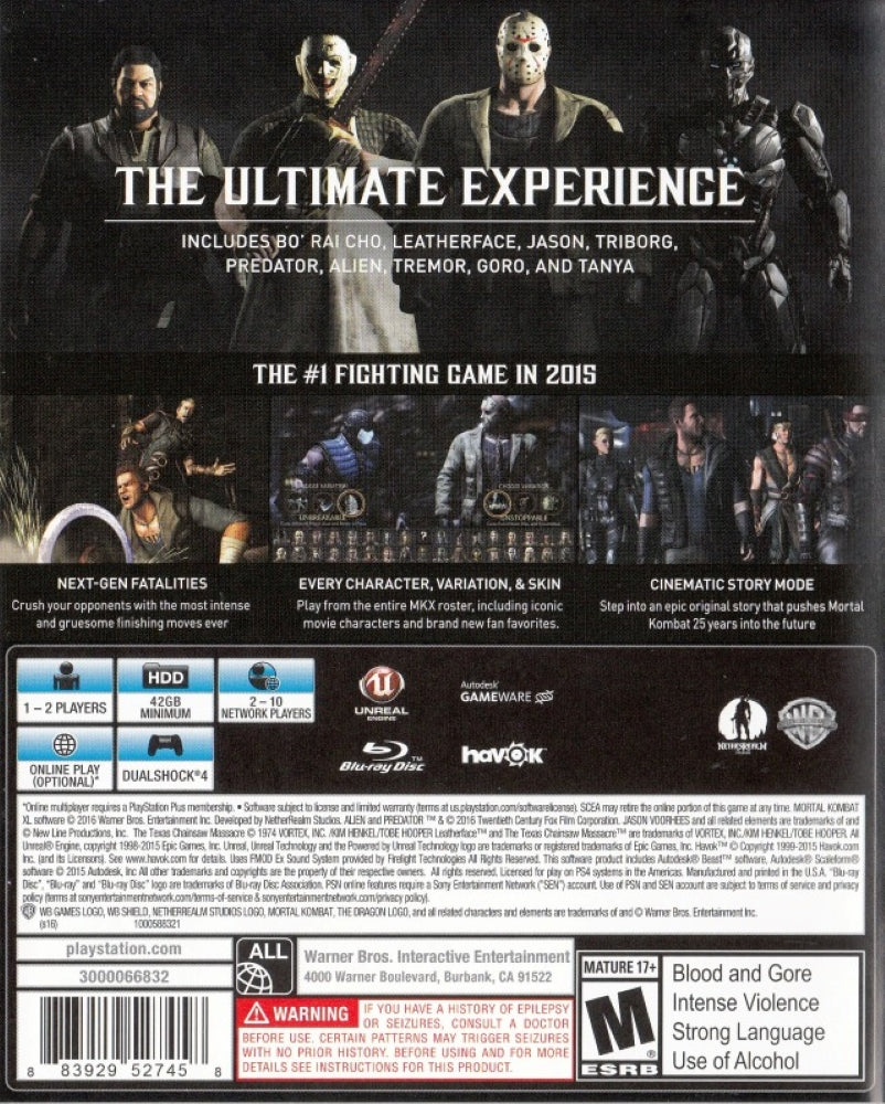 Mortal Kombat XL PS4 - Video Game - Used - CaveGamers - Image 2