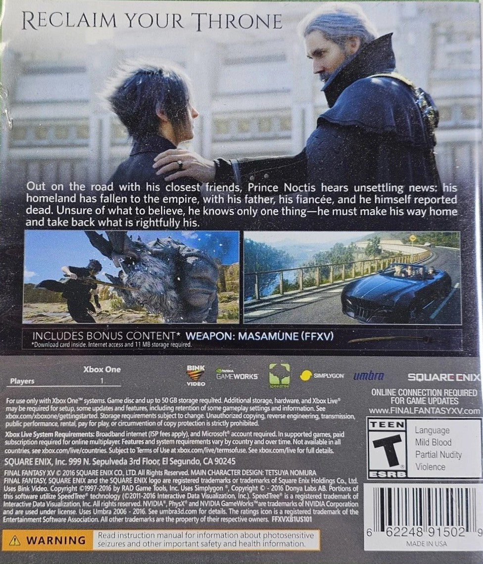 Final Fantasy XV Xbox One - Video Game - Used - CaveGamers - Image 2
