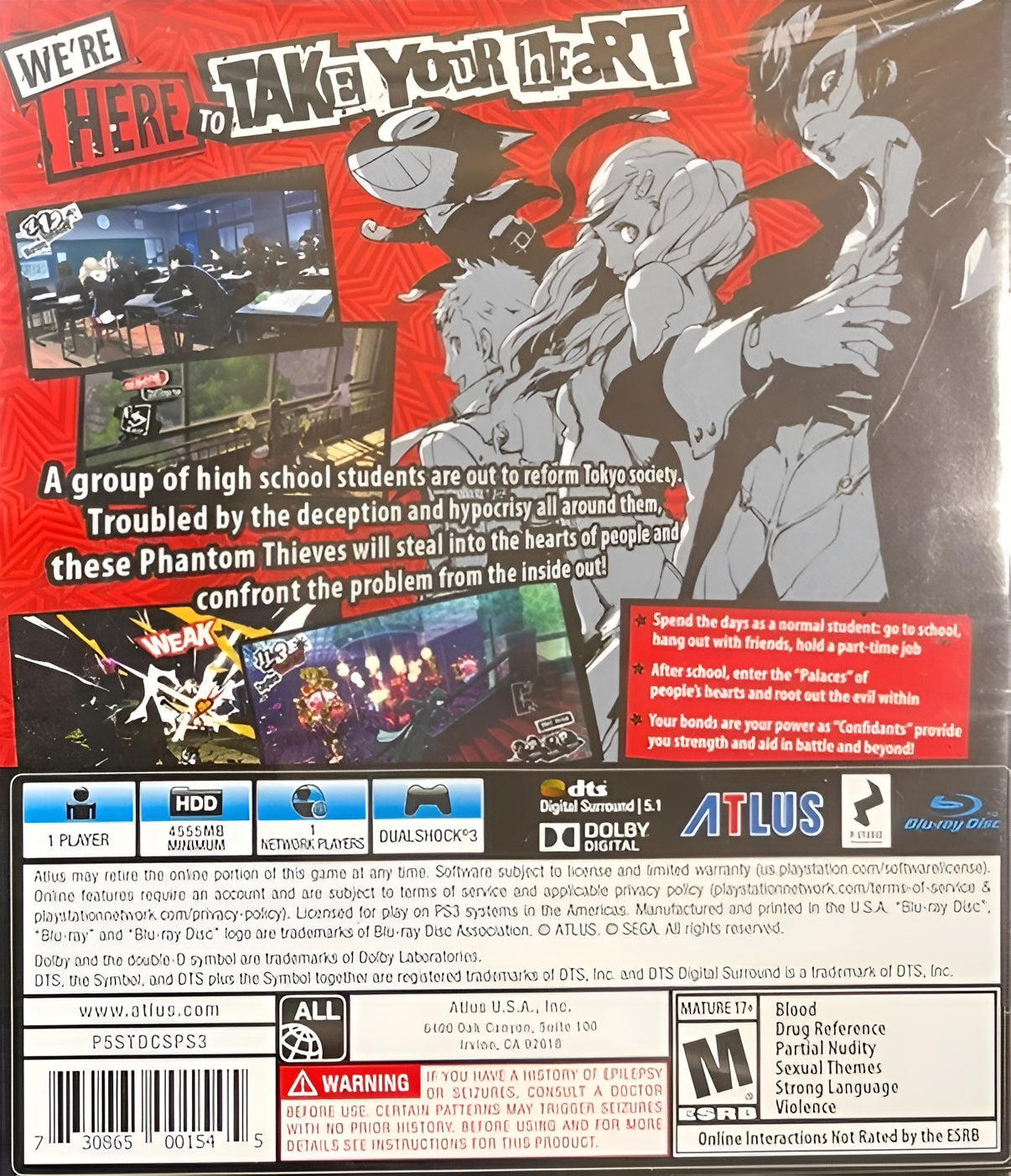 Persona 5 PS3 - Video Game - Used - CaveGamers - Image 2