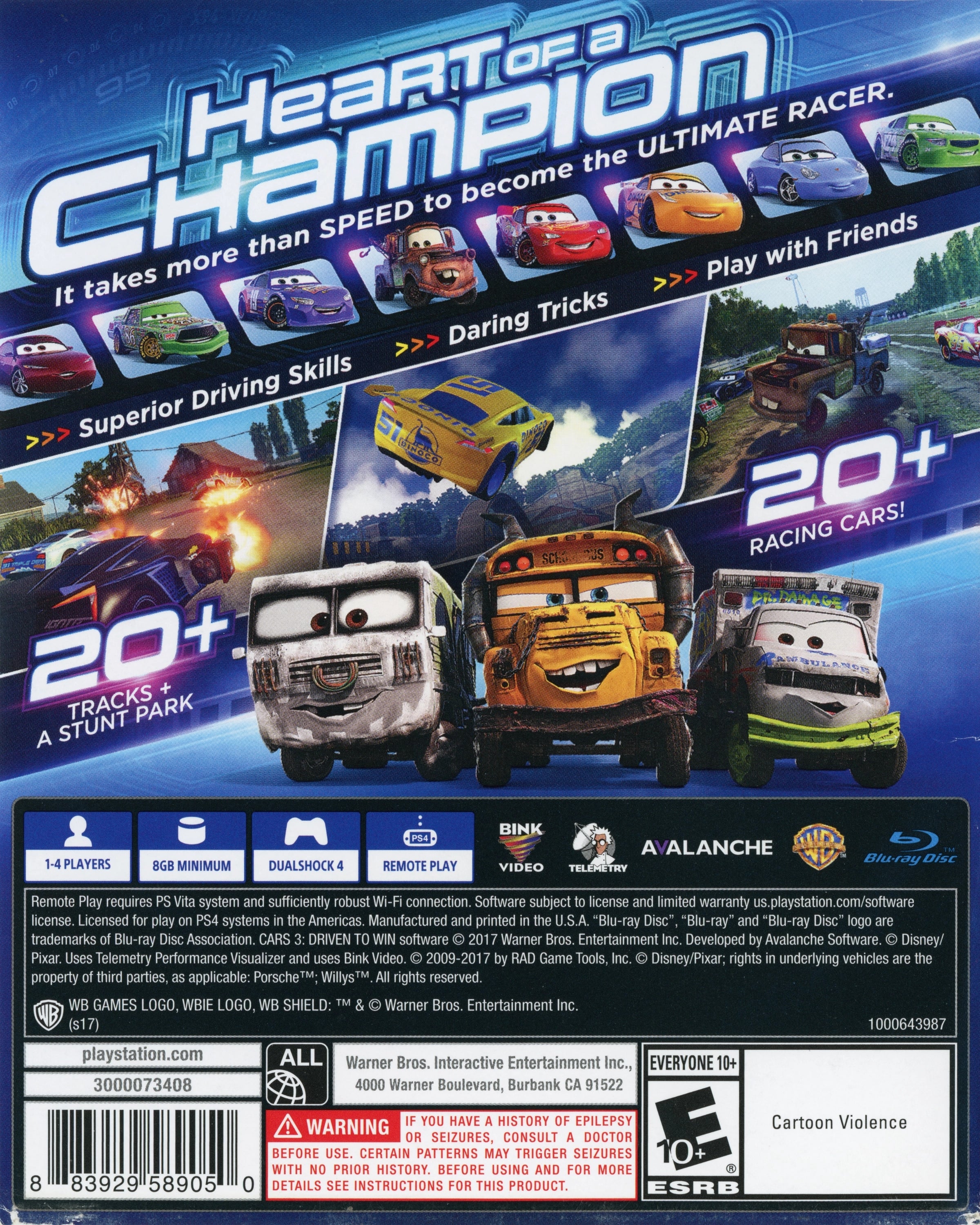 Cars 3 Driven to Win PS4 - Video Game - Used - CaveGamers - Image 2