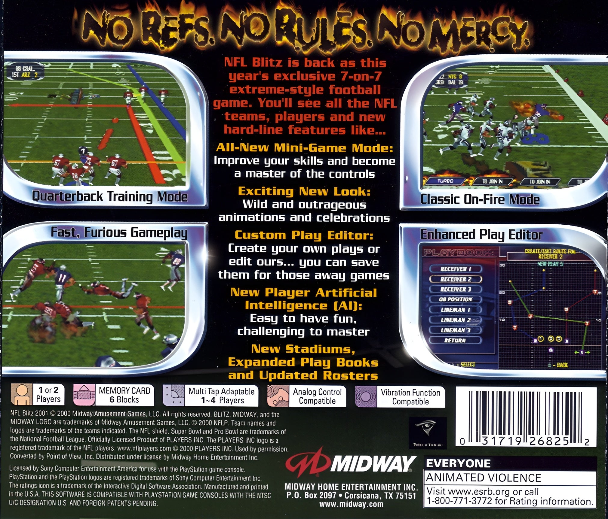 NFL Blitz 2001 Playstation - Video Game - Used - CaveGamers - Image 2