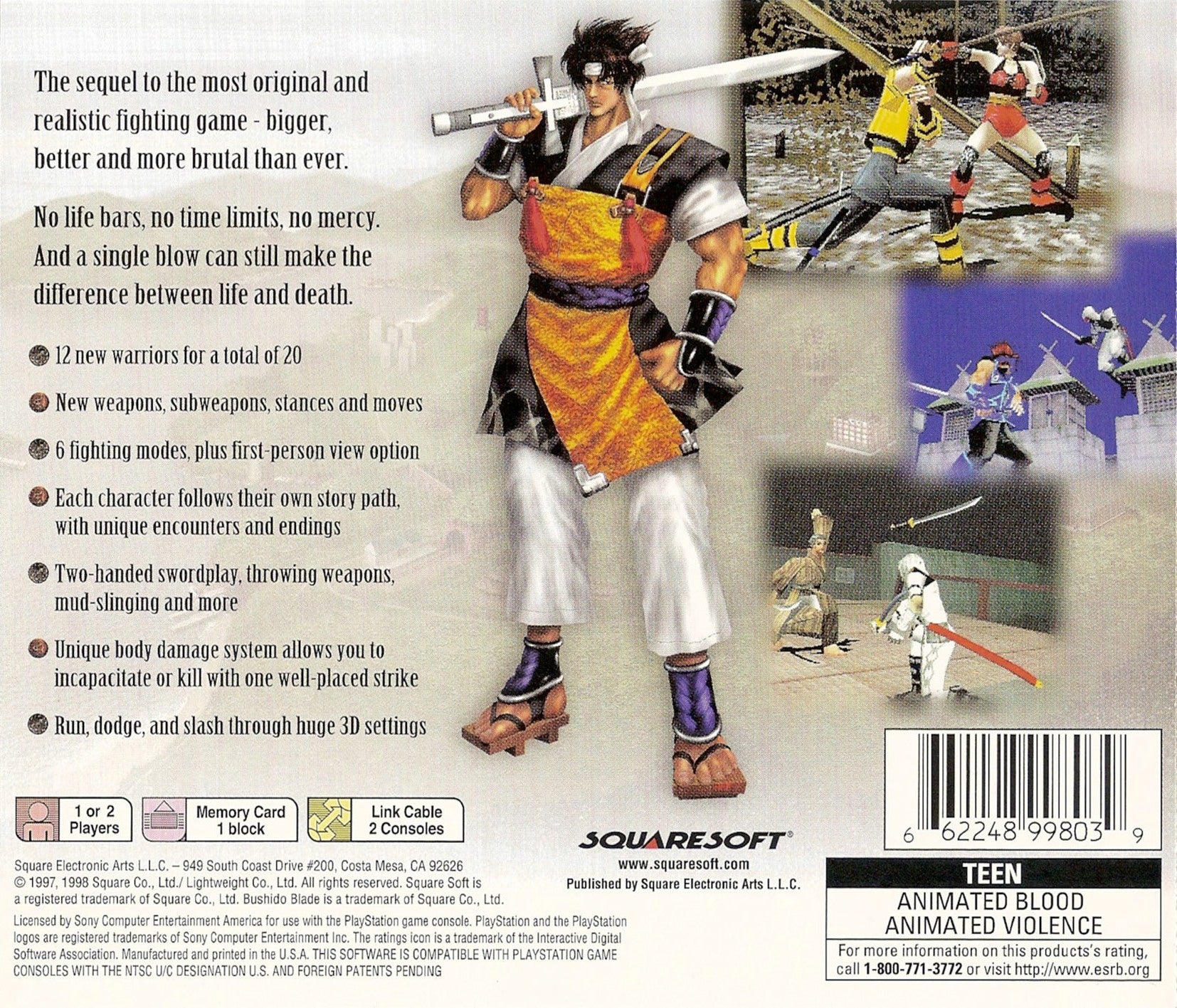 Bushido Blade II Playstation - Video Game - Used - CaveGamers - Image 2