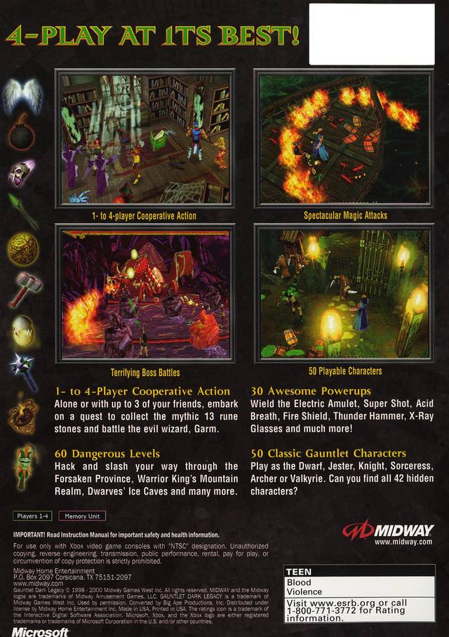 Gauntlet: Dark Legacy Xbox - Video Game - Used - CaveGamers - Image 2