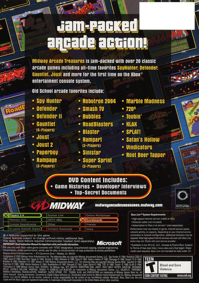 Midway Arcade Treasures Xbox - Video Game - Used - CaveGamers - Image 2