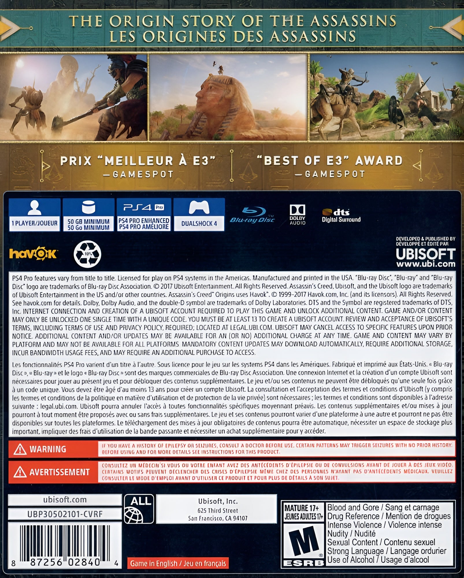 Assassin's Creed: Origins PS4 - Video Game - Used - CaveGamers - Image 2