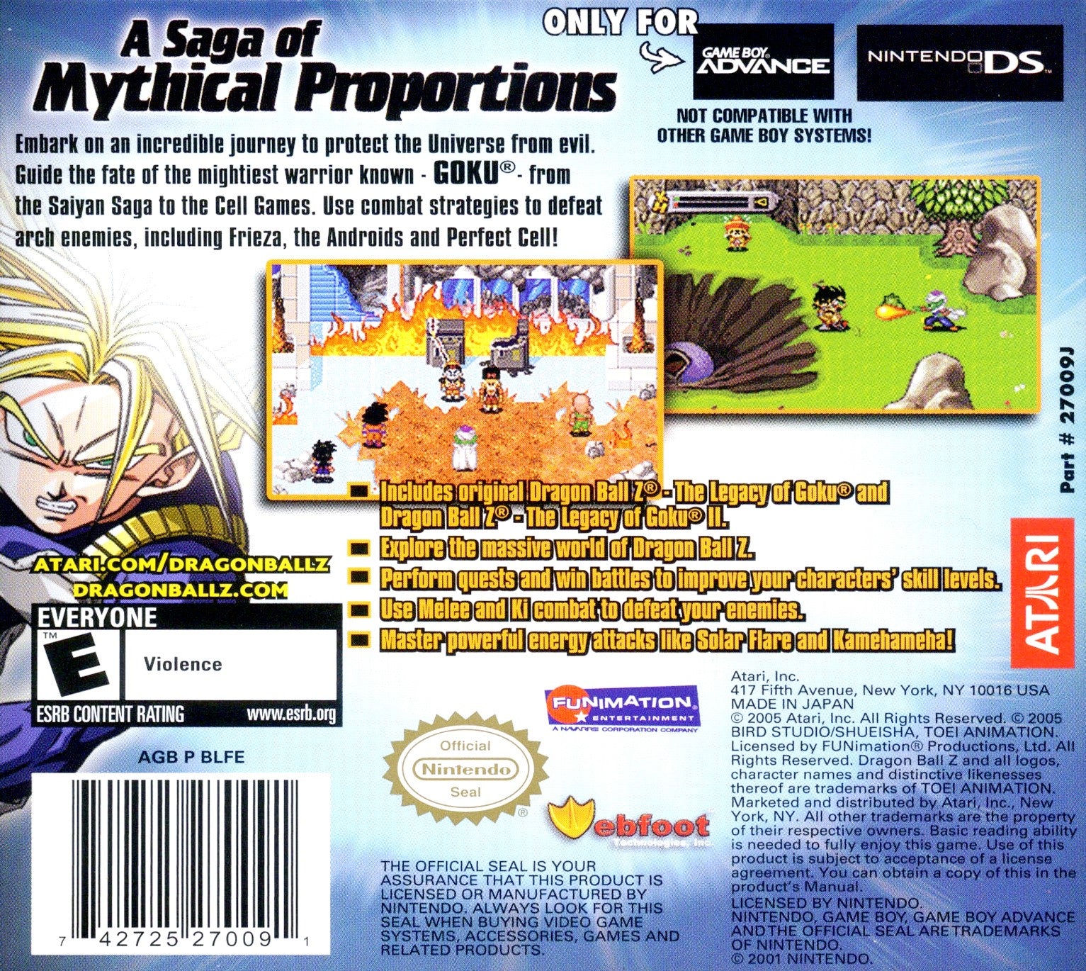 Dragonball Z: The Legacy of Goku I & II Game Boy Advance - Video Game - Used - CaveGamers - Image 2