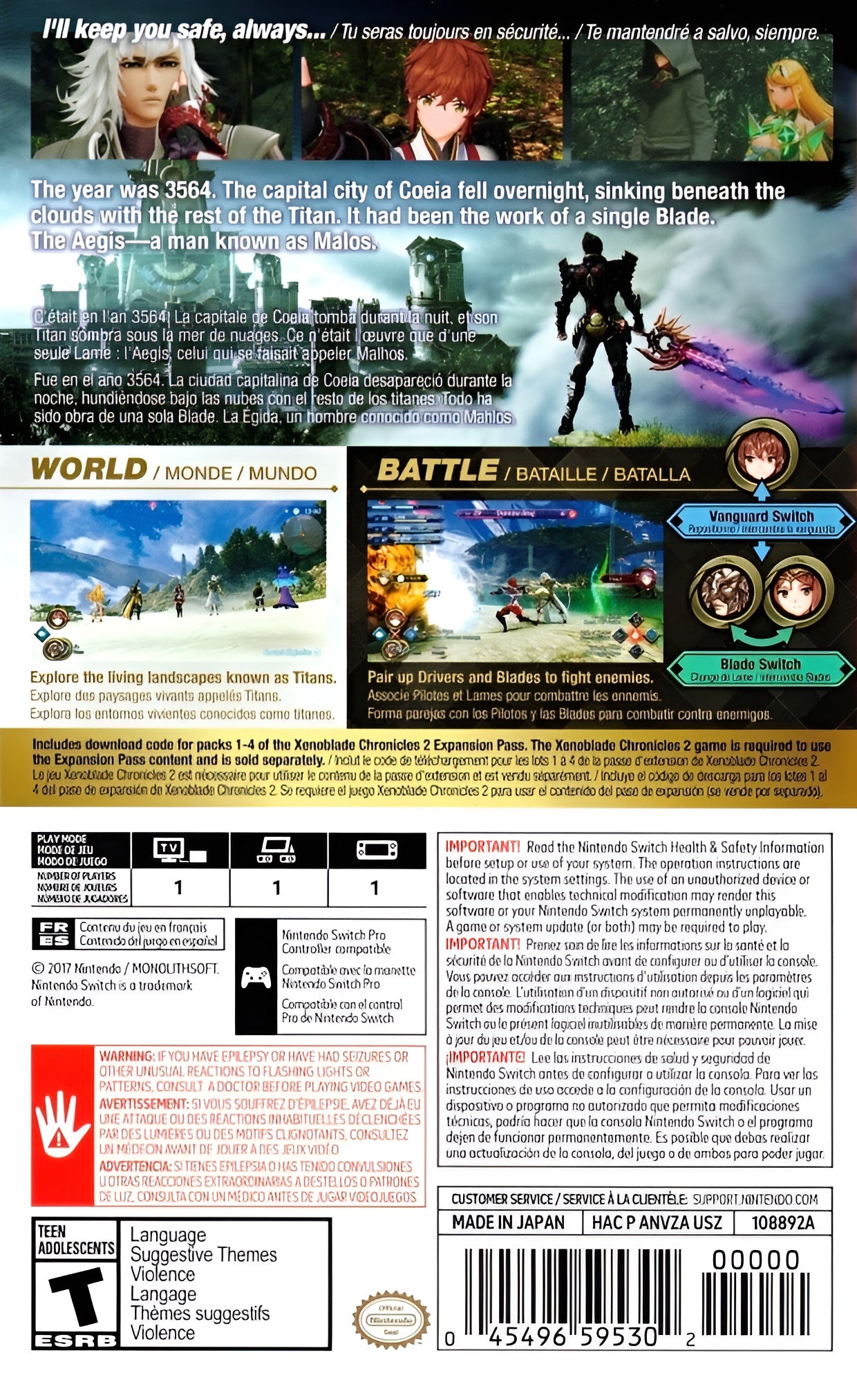 Xenoblade Chronicles 2: Torna The Golden Country Switch - Video Game - Used - CaveGamers - Image 2