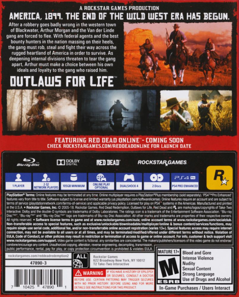 Red Dead Redemption 2 [2 Discs] PS4 - Video Game - Used - CaveGamers - Image 2