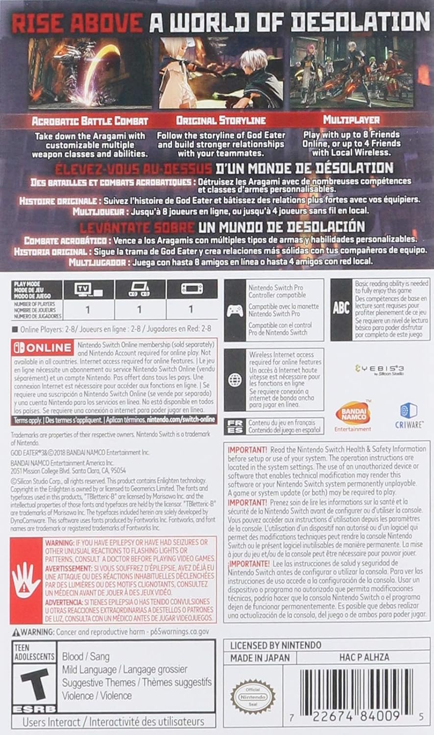 God Eater 3 Switch - Video Game - Used - CaveGamers - Image 2