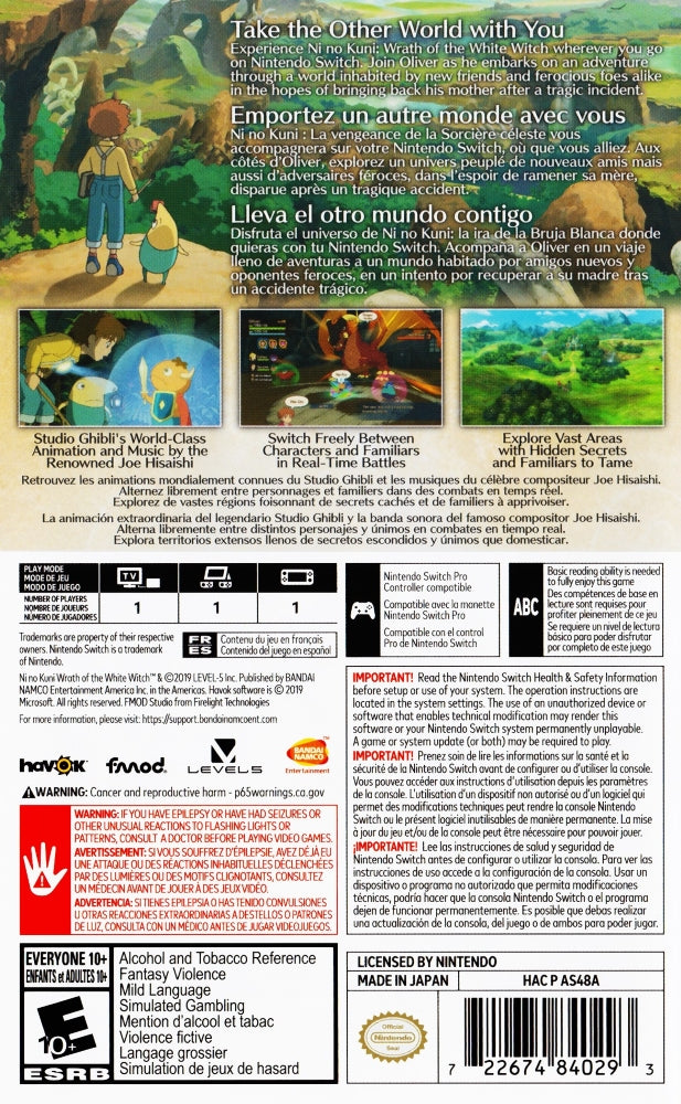 Ni no Kuni: Wrath of the White Witch Switch - Video Game - Used - CaveGamers - Image 2