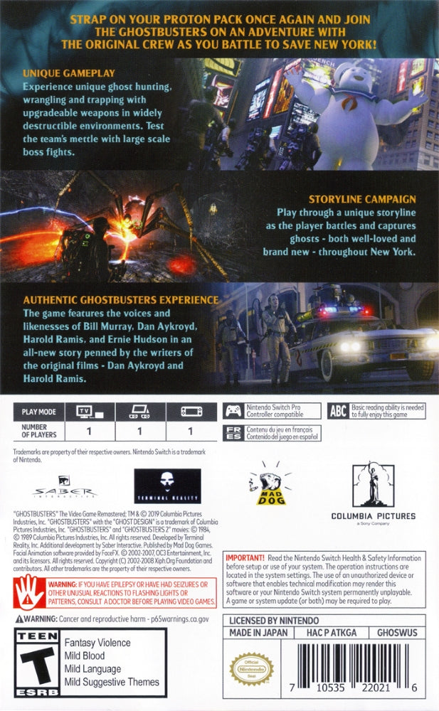 Ghostbusters: The Video Game Remastered Switch - Video Game - Used - CaveGamers - Image 2