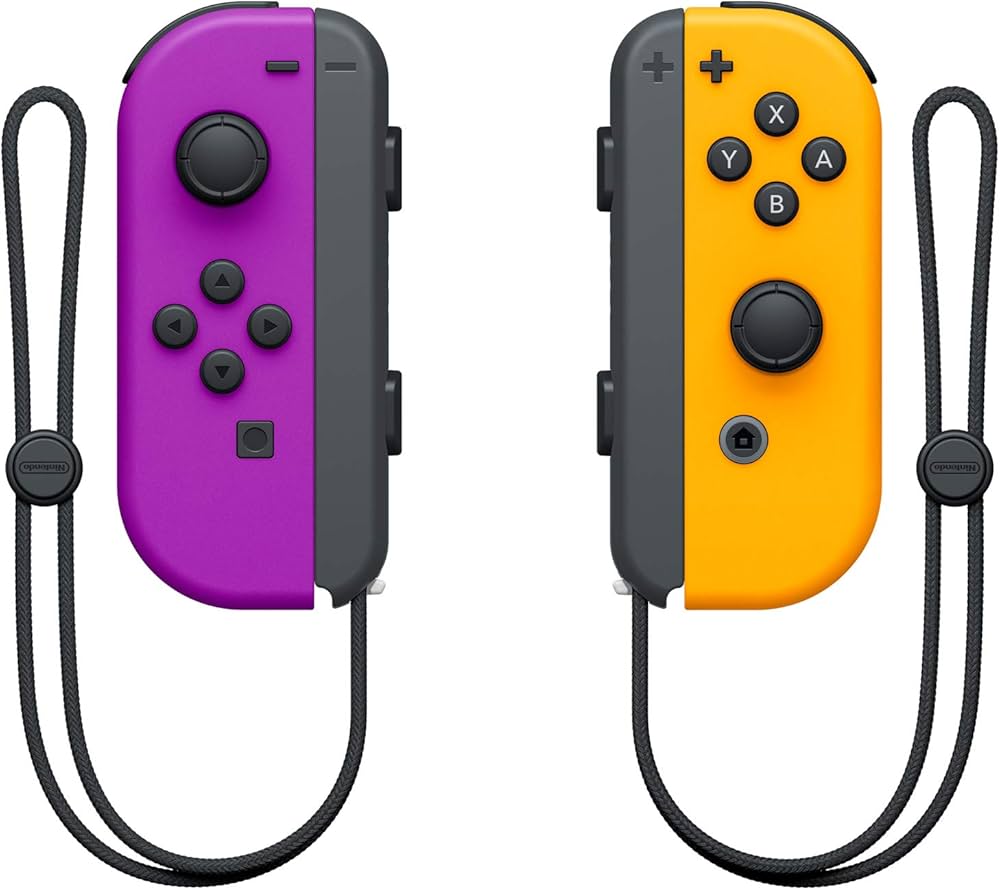 Switch Joy-Con Controllers - Neon Purple & Neon Orange Pair - Video Game Accessory - Used - CaveGamers