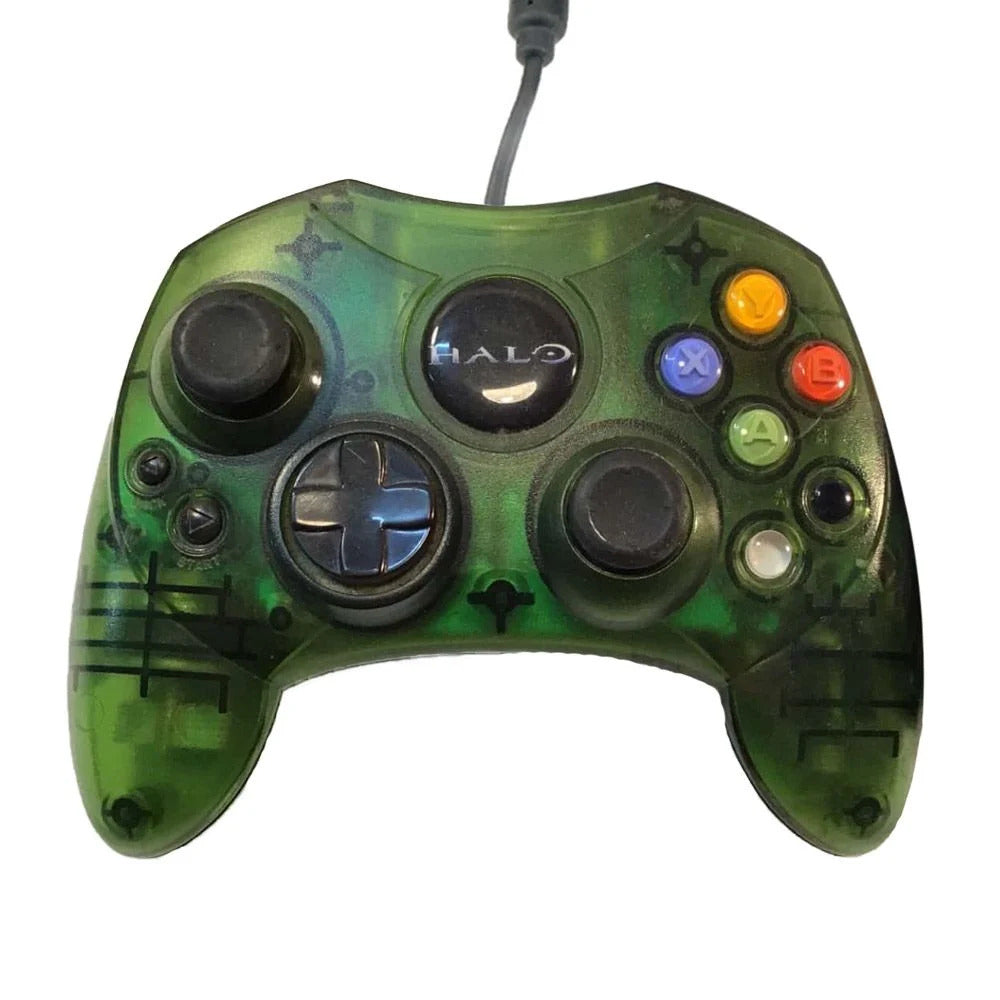 Original Xbox Controller S - Green Halo Edition - Video Game Accessory - Used - CaveGamers - Image 2