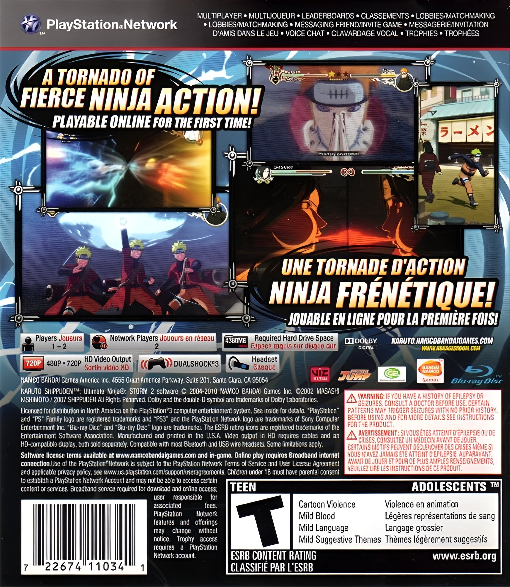 Naruto Shippuden Ultimate Ninja Storm 2 PS3 - Video Game - Used - CaveGamers - Image 2