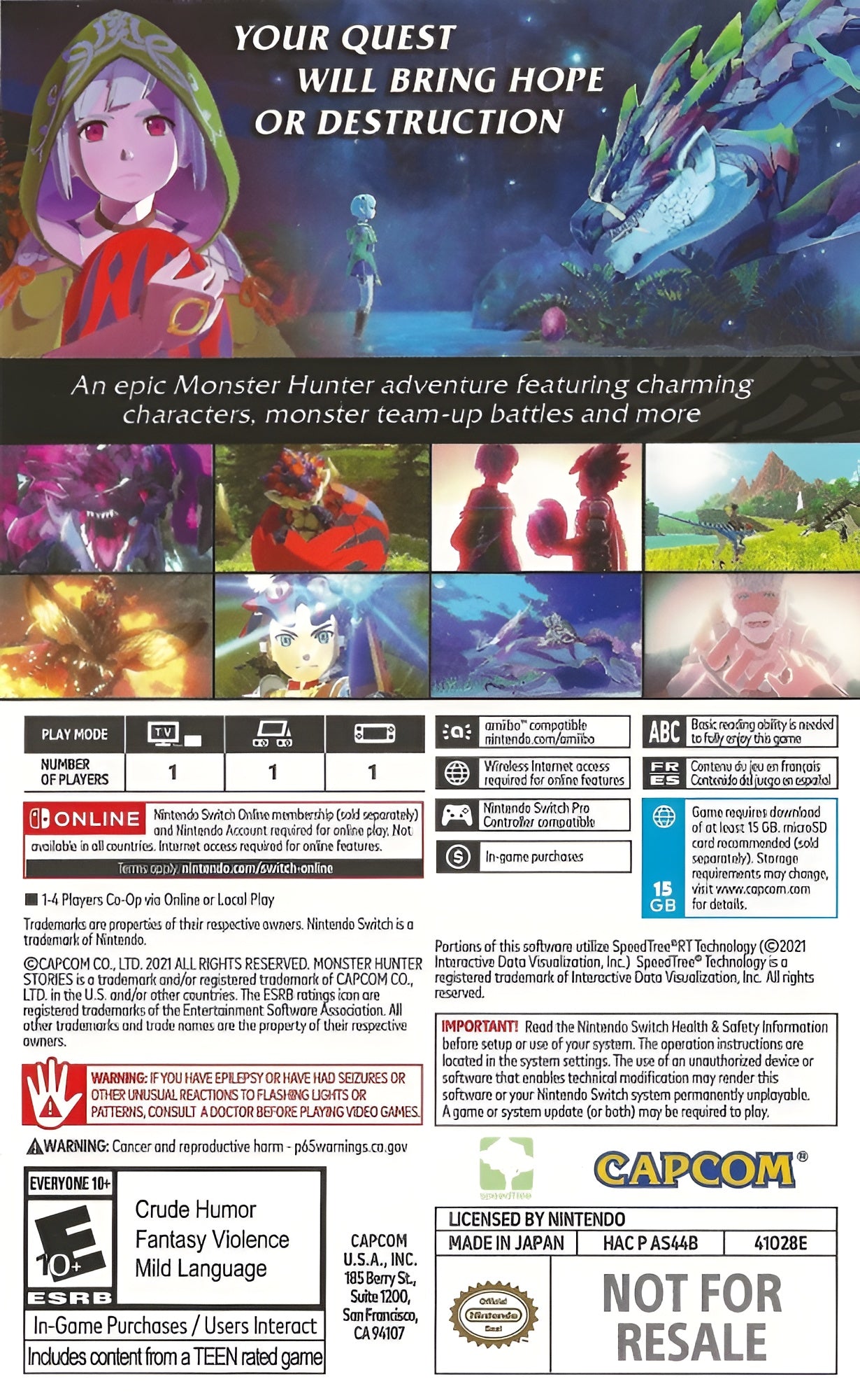 Monster Hunter Stories 2: Wings of Ruin Switch - Video Game - Used - CaveGamers - Image 2