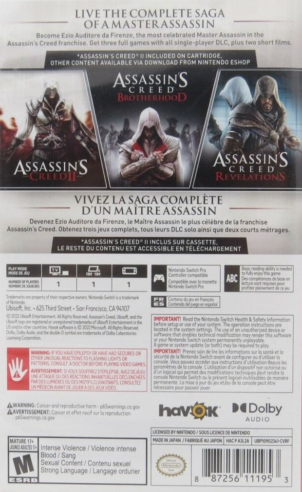 Assassin's Creed: The Ezio Collection Switch - Video Game - Used - CaveGamers - Image 2