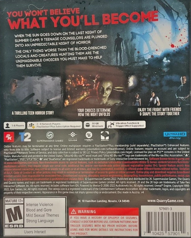 The Quarry PS5 - Video Game - Used - CaveGamers - Image 2