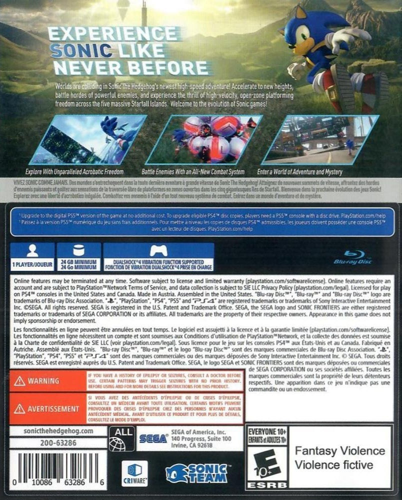 Sonic Frontiers PS4 - Video Game - Used - CaveGamers - Image 2