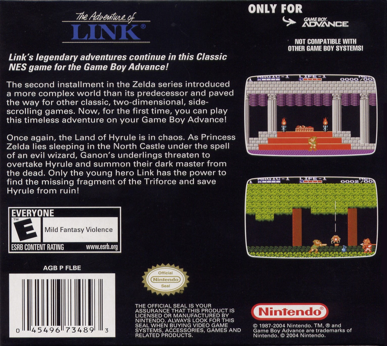 Zelda II: The Adventure of Link (Classic NES Series) Game Boy Advance - Video Game - Used - CaveGamers - Image 2