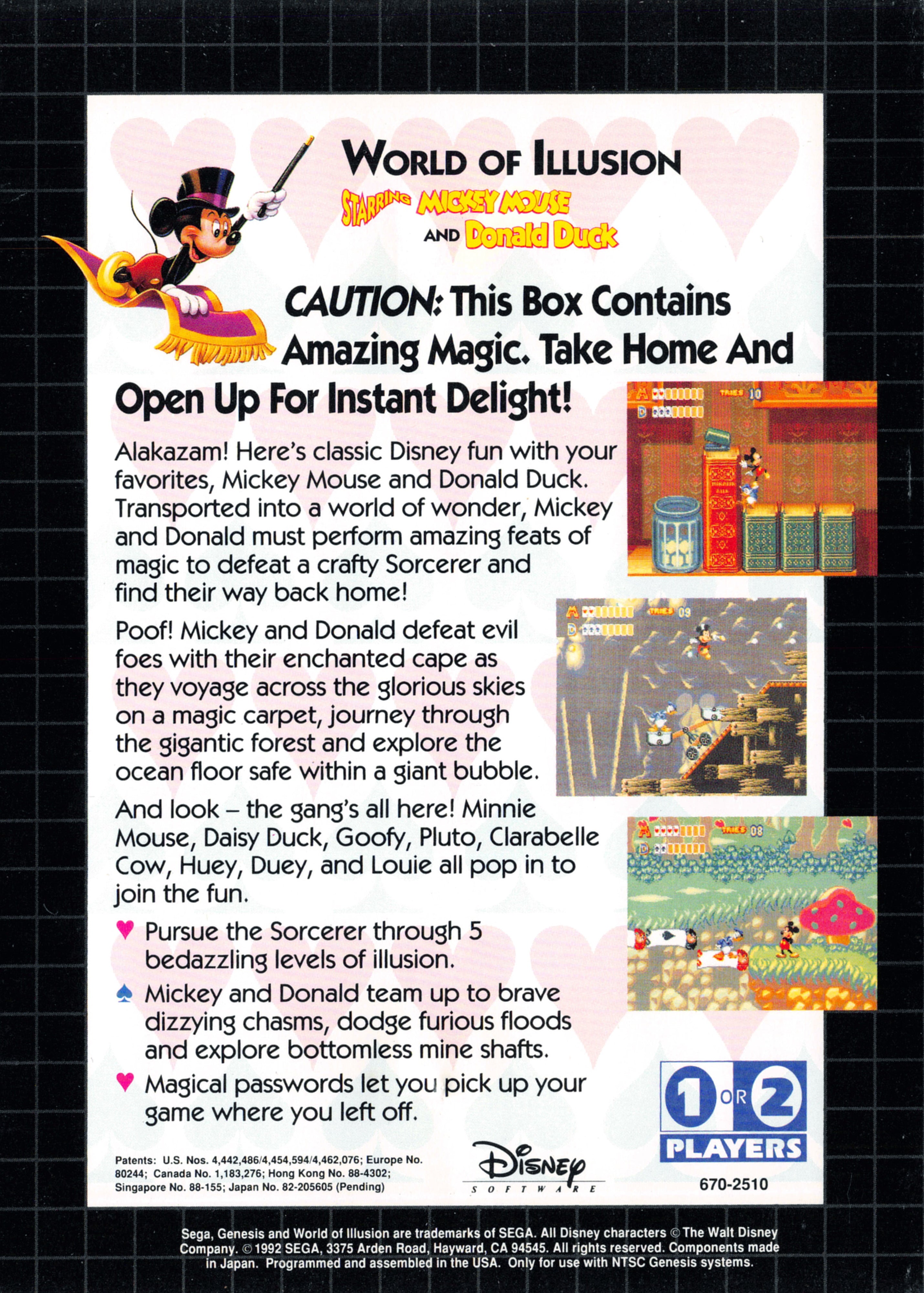 World of Illusion Starring Mickey Mouse and Donald Duck Genesis - Video Game - Used - CaveGamers - Image 2