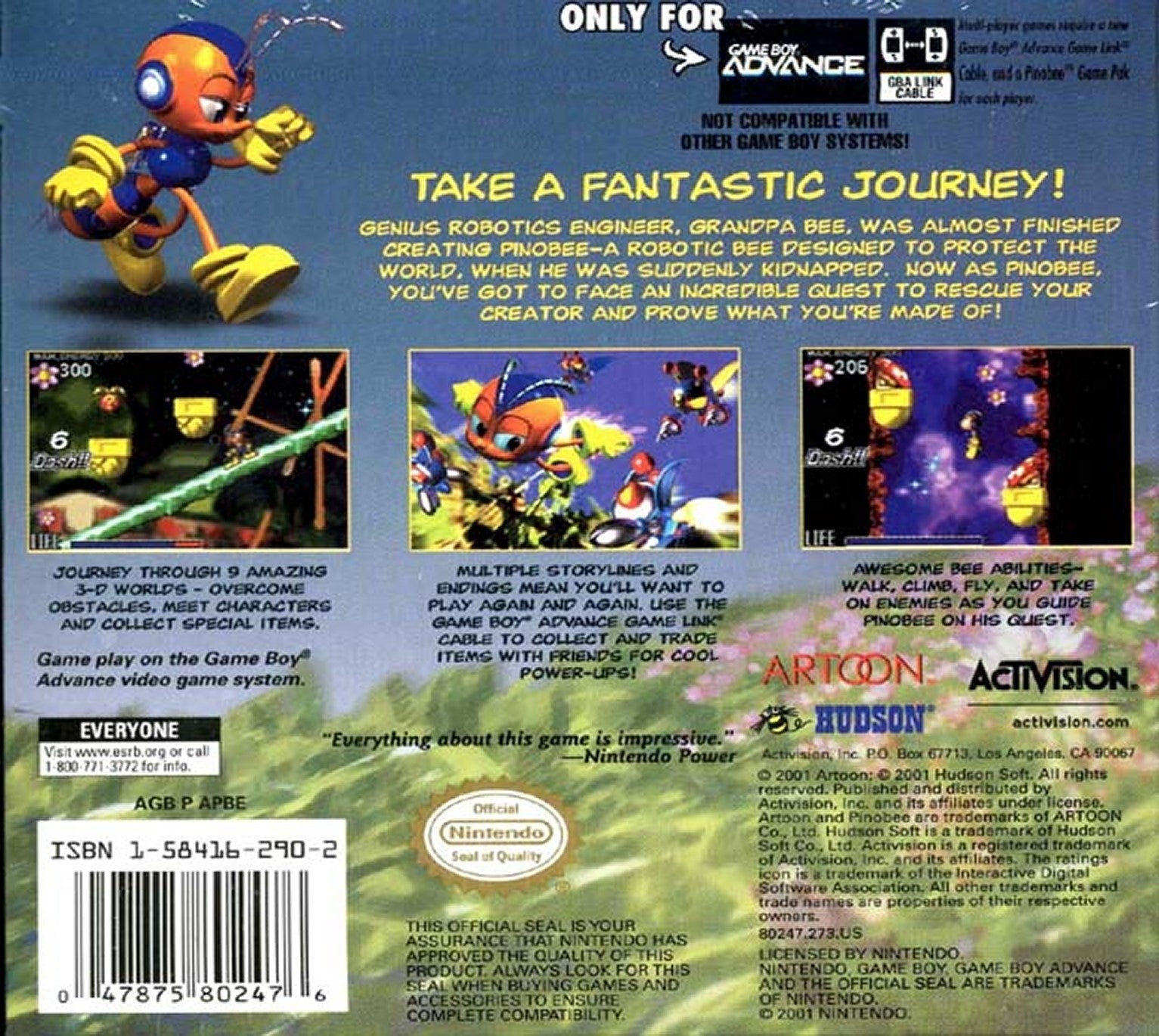 Pinobee: Wings of Adventure Game Boy Advance - Video Game - Used - CaveGamers - Image 2