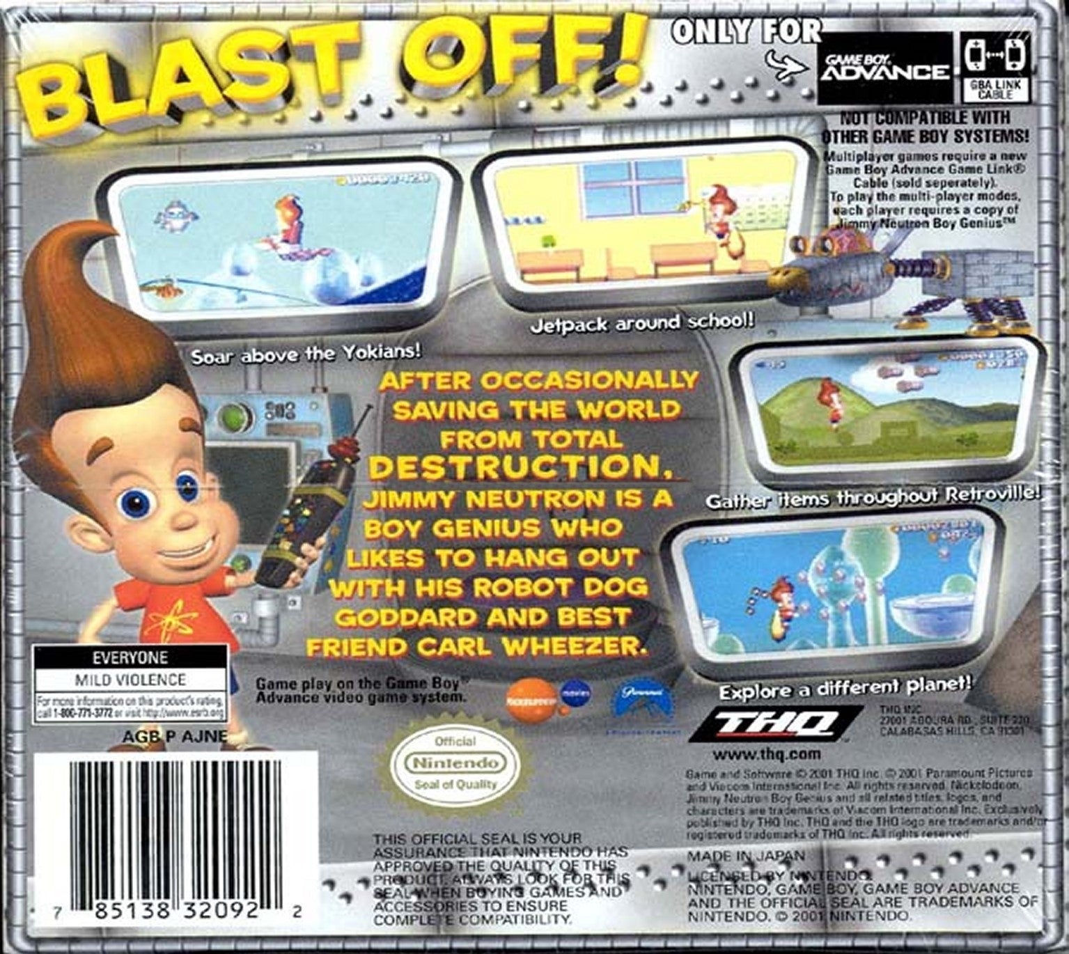 Jimmy Neutron Boy Genius Game Boy Advance - Video Game - Used - CaveGamers - Image 2
