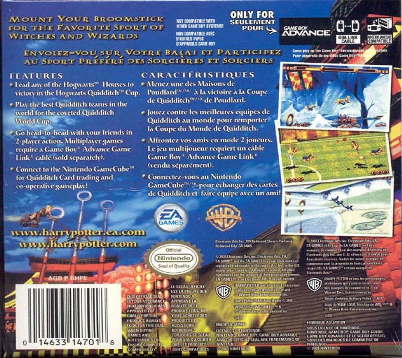Harry Potter: Quidditch World Cup Game Boy Advance - Video Game - Used - CaveGamers - Image 2