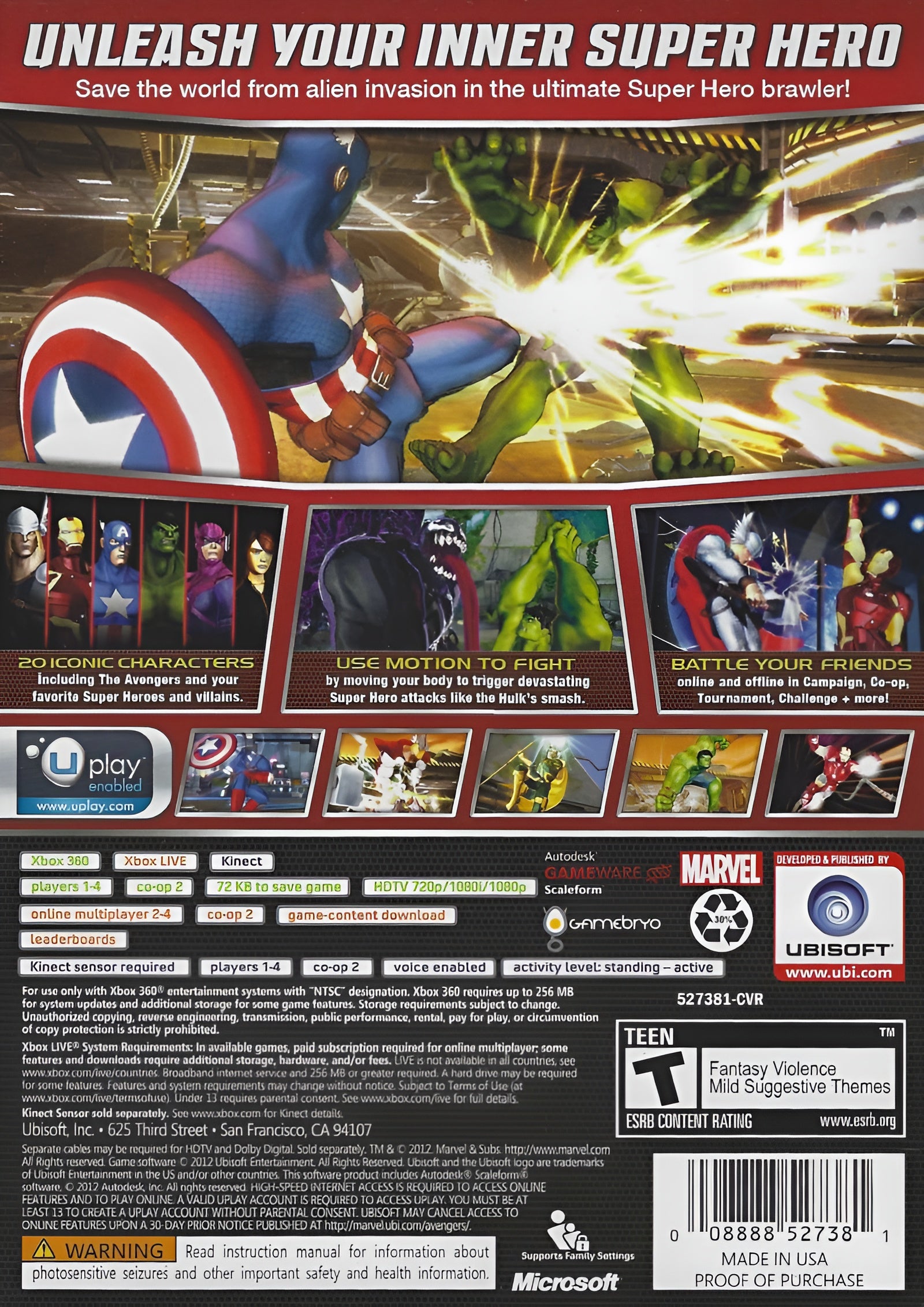 Marvel Avengers: Battle For Earth Xbox 360 - Video Game - Used - CaveGamers - Image 2