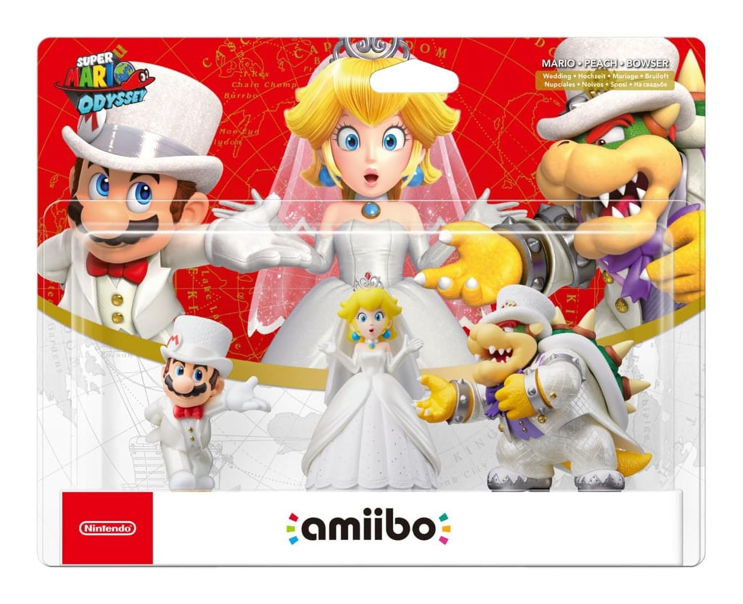 amiibo Super Mario Odyssey Mario, Peach, & Bowser Wedding Amiibos - Video Game Accessory - New - CaveGamers