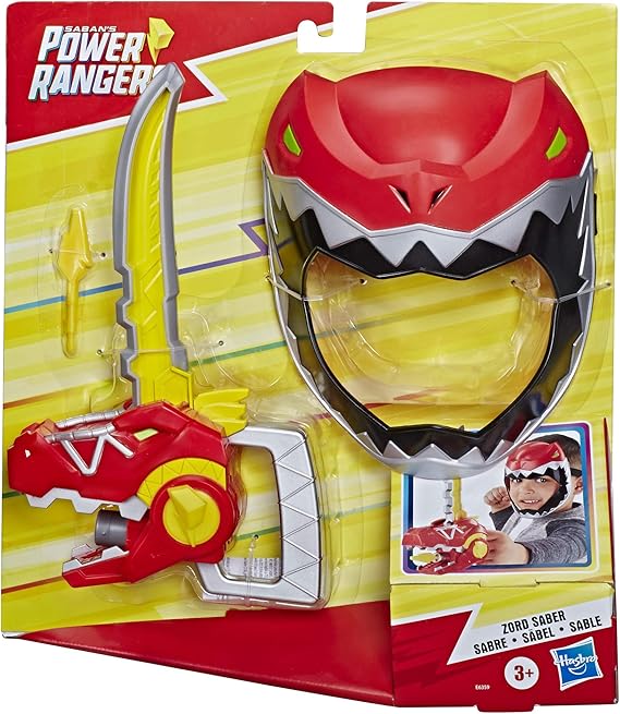 Playskool Heroes Power Rangers Zord Saber, Red Ranger Roleplay Mask with Sword Accessory