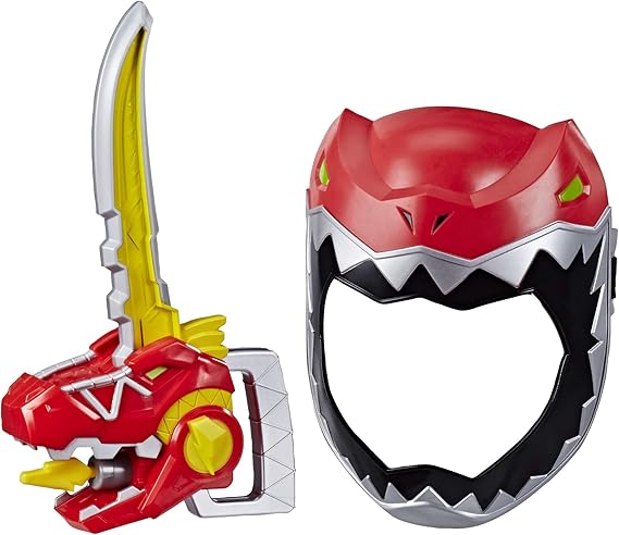 Playskool Heroes Power Rangers Zord Saber, Red Ranger Roleplay Mask with Sword Accessory