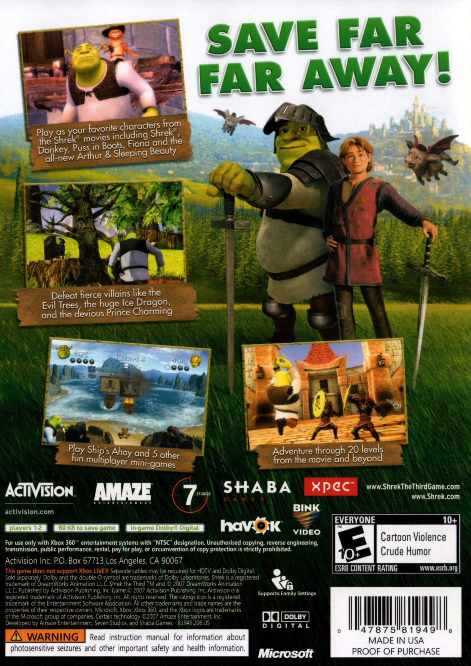 Shrek The Third Xbox 360 - Video Game - Used - CaveGamers - Image 2