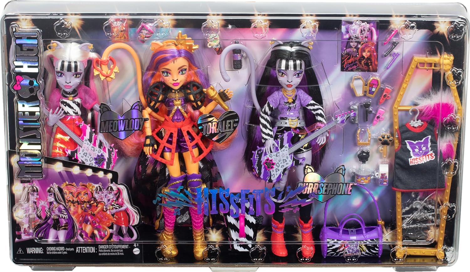 Mattel Monster High Dolls, the Hissfits Band three pack