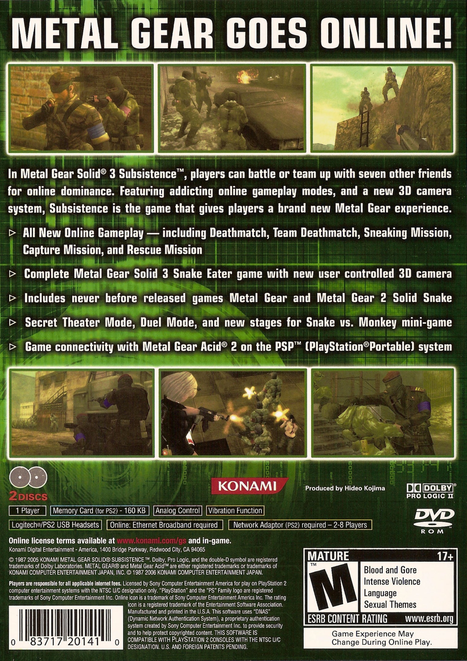 Metal Gear Solid 3: Subsistence [2 Discs] PS2 - Video Game - Used - CaveGamers - Image 2