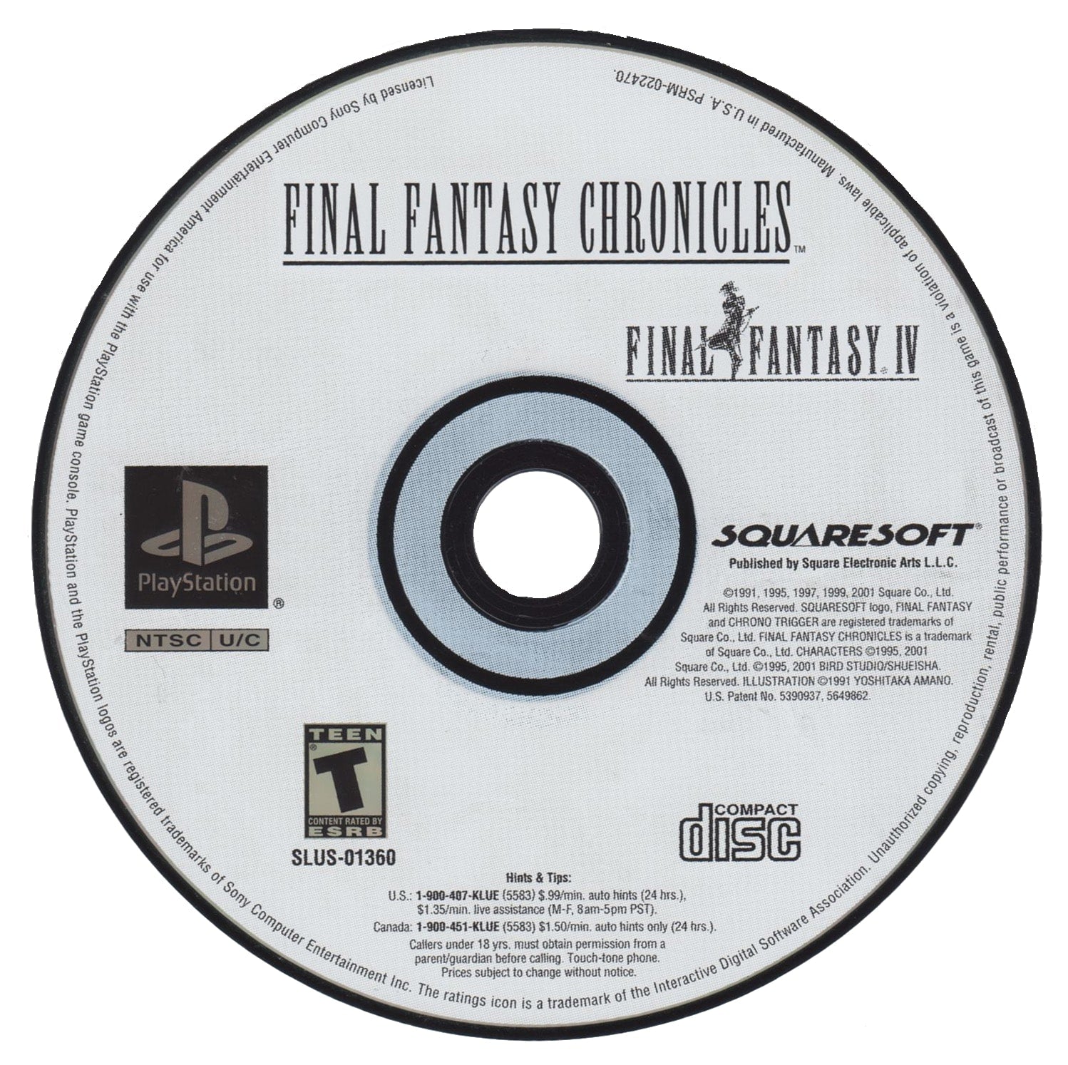 Final Fantasy Chronicles [2 Discs] (Chrono Trigger/Final Fantasy IV) Playstation - Video Game - Used - CaveGamers - Image 3